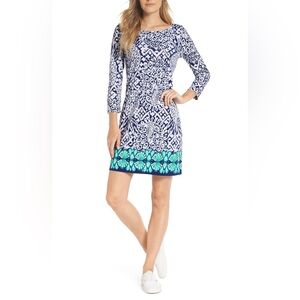 Lilly Pulitzer Hollee Bright Navy Pineapple Party Shift Mini Dress Sz XL